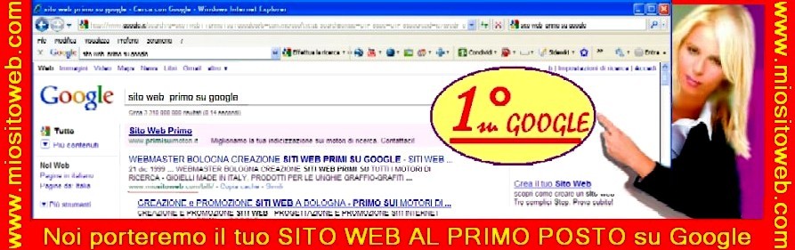 VUOI UN SITO WEB PRIMO SU GOOGLE?
 RIVOLGITI A www.miositoweb.com