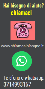 https://chiamaalbisogno.it/
HAI BISOGNO DI AIUTO?  VUOI PARLARE CON QUALCUNO?  CHIAMACI E TI RISPONDEREMO GRATIS una voce amica ti ascolter, senza chiederti niente in cambio, chiamaci a BOLOGNA. VOLONTARIATO