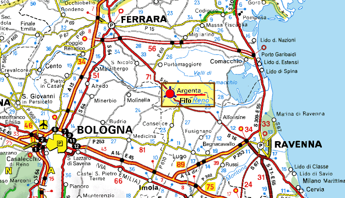 Ferrara, Argenta e Filo di Argenta, i Lidi Ferraresi, Ravenna
